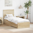 Bedframe 75x190 cm Sonoma eiken zilver