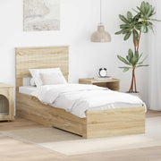 Bedframe 75x190 cm Sonoma eiken zilver