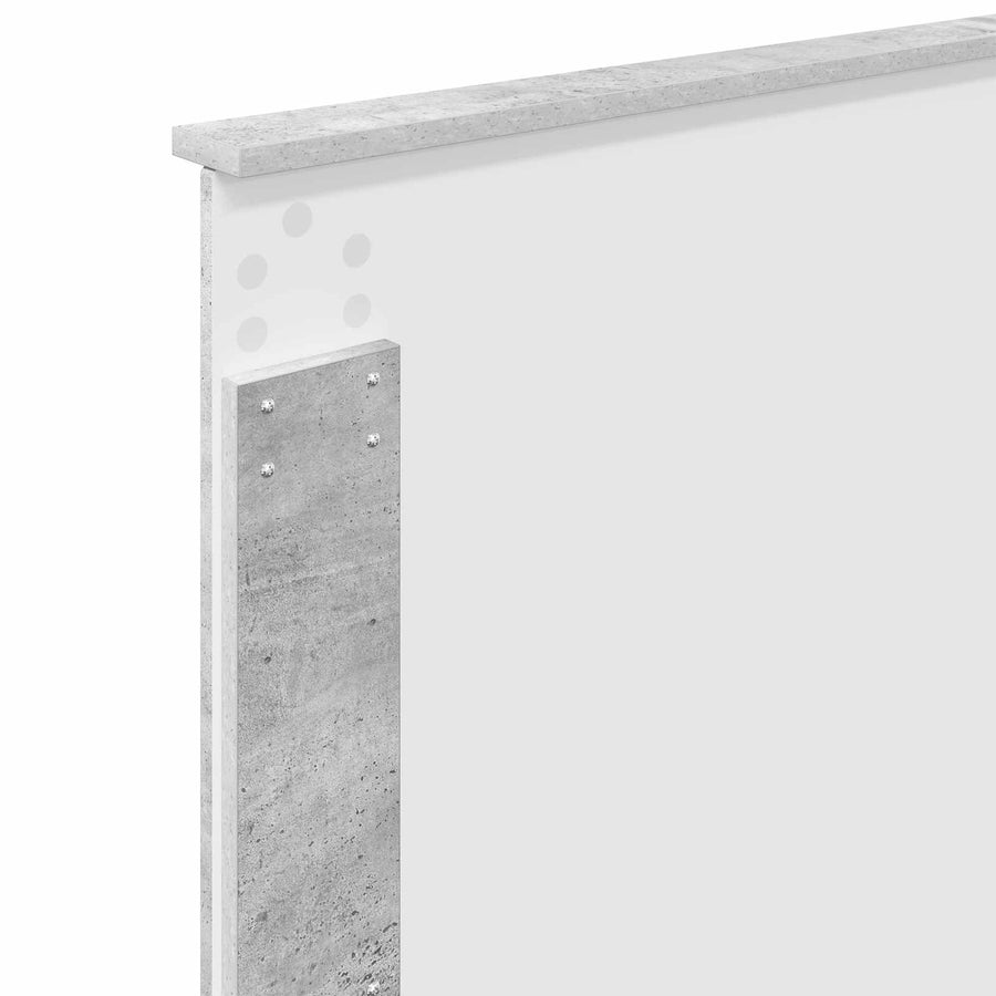 Bedframe Beton Grijs en Zilver 75 x 190 cm Bewerkt hout