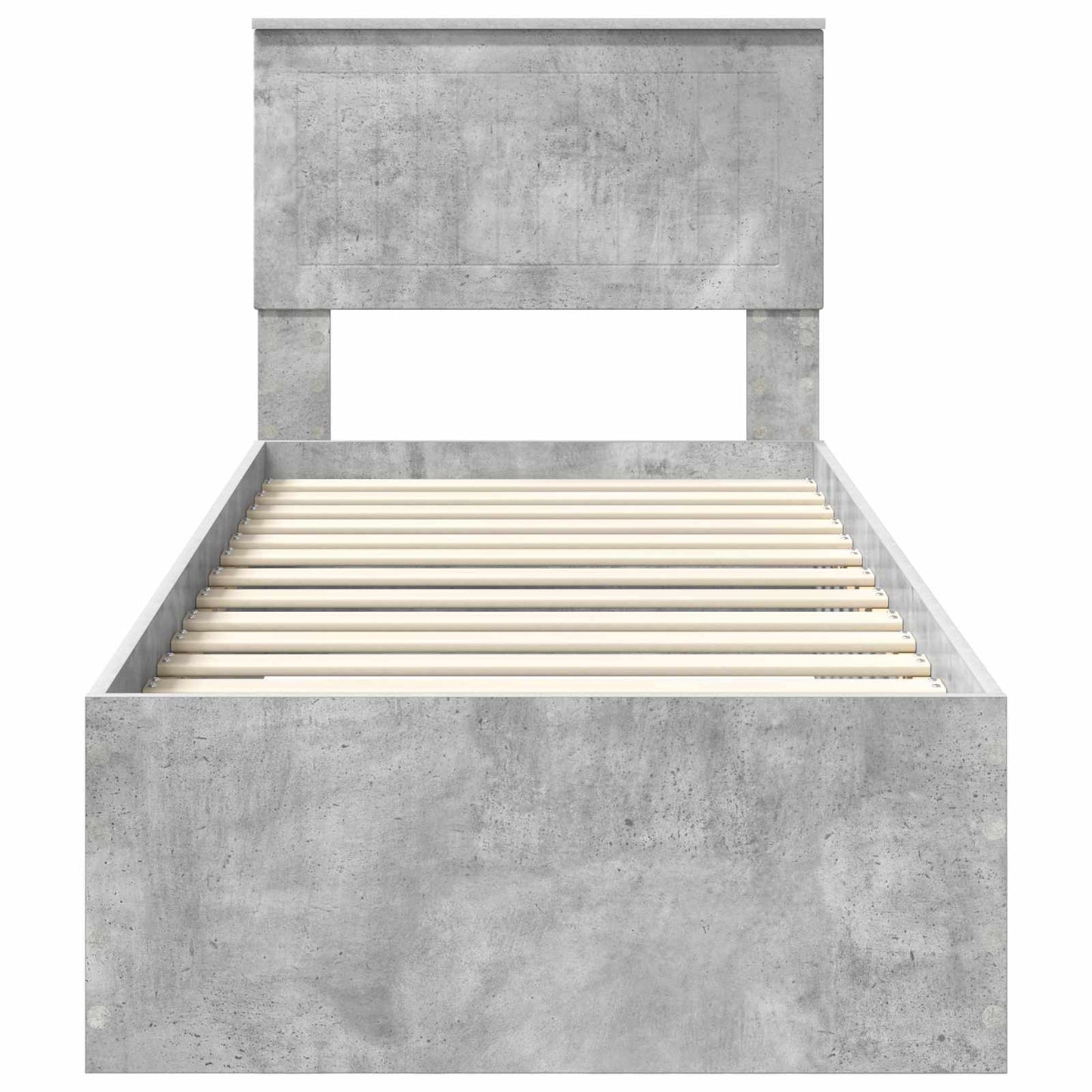 Bedframe Beton Grijs en Zilver 75 x 190 cm Bewerkt hout