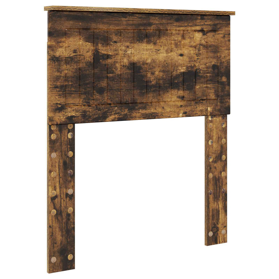 Bedframe Gerookt Eiken en Zilver 75 x 190 cm Bewerkt hout