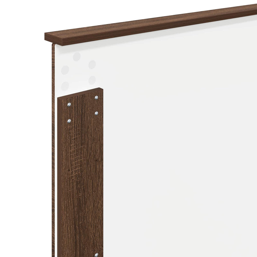 Bedframe Bruin Eiken en Zilver 75 x 190 cm Bewerkt hout