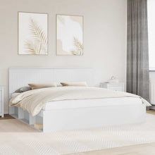 Bedframe met hoofdeinde Wit 200 x 200 cm Massief grenenhout
