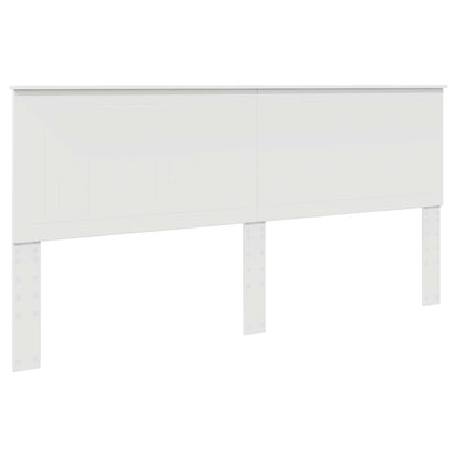 Bedframe met hoofdeinde Wit 200 x 200 cm Massief grenenhout
