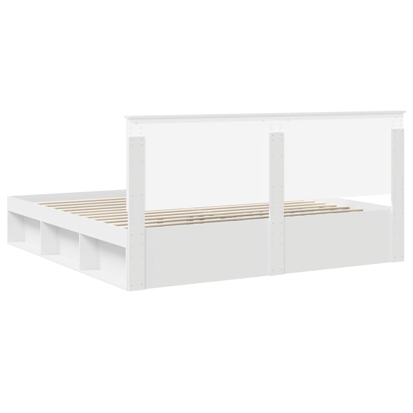 Bedframe met hoofdeinde Wit 200 x 200 cm Massief grenenhout