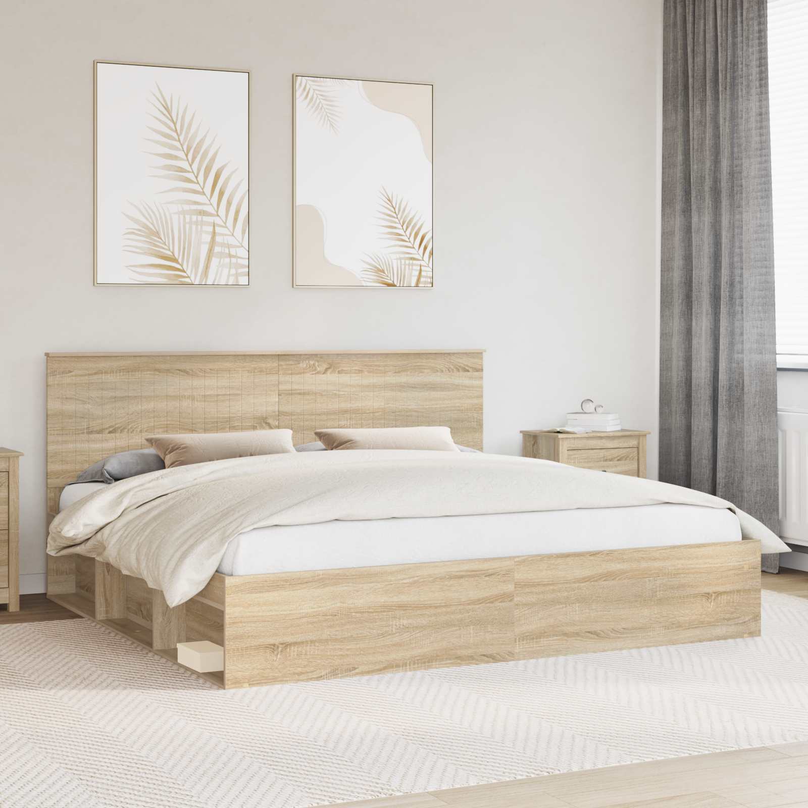 Bedframe met hoofdeinde Sonoma 200 x 200 cm Massief grenenhout