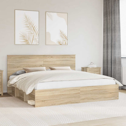 Bedframe met hoofdeinde Sonoma 200 x 200 cm Massief grenenhout