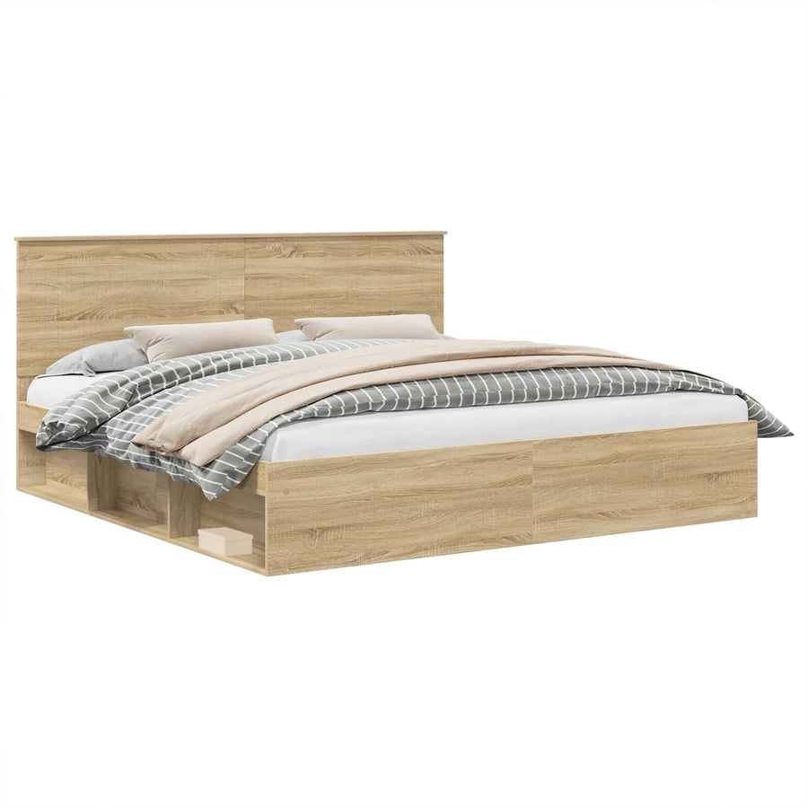 Bedframe met hoofdeinde Sonoma 200 x 200 cm Massief grenenhout