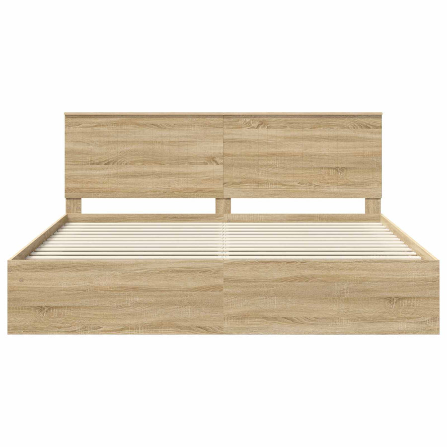 Bedframe met hoofdeinde Sonoma 200 x 200 cm Massief grenenhout