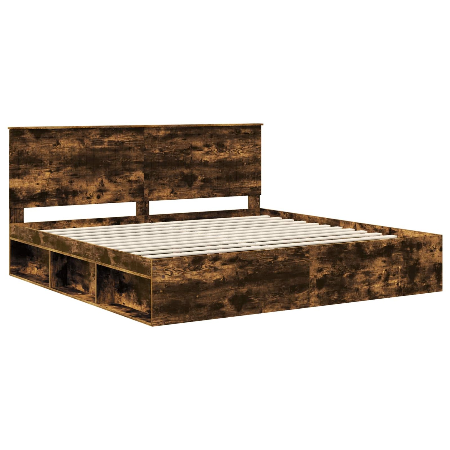 Bedframe Gerookt eiken 200 x 200 cm Massief grenenhout