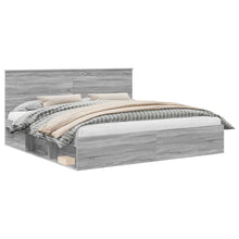 Bedframe Grijs Sonoma 200 x 200 cm Massief grenenhout