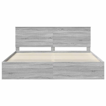 Bedframe Grijs Sonoma 200 x 200 cm Massief grenenhout