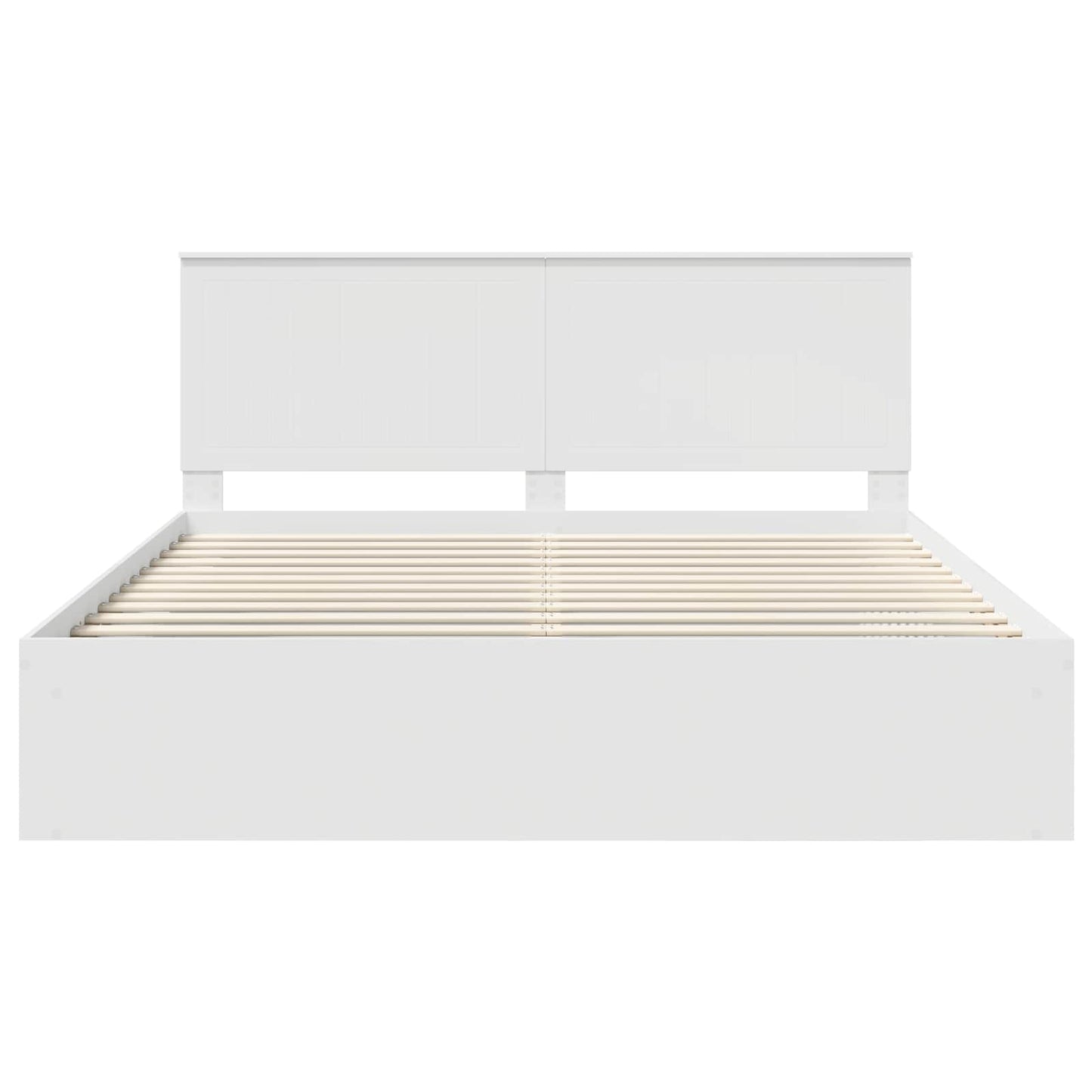 Bedframe met hoofdeinde Wit 180 x 200 cm Massief grenenhout