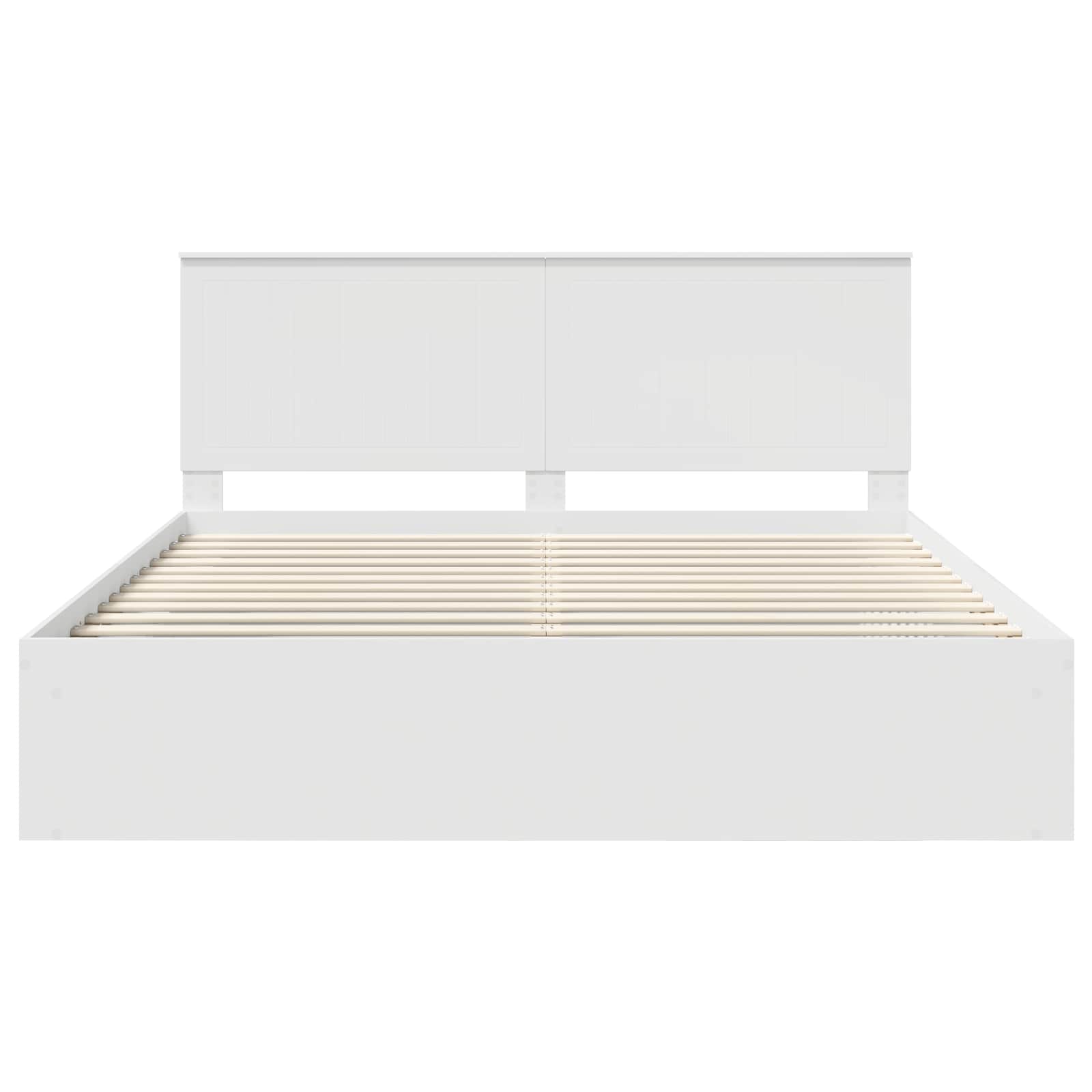 Bedframe met hoofdeinde Wit 180 x 200 cm Massief grenenhout