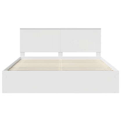 Bedframe met hoofdeinde Wit 180 x 200 cm Massief grenenhout