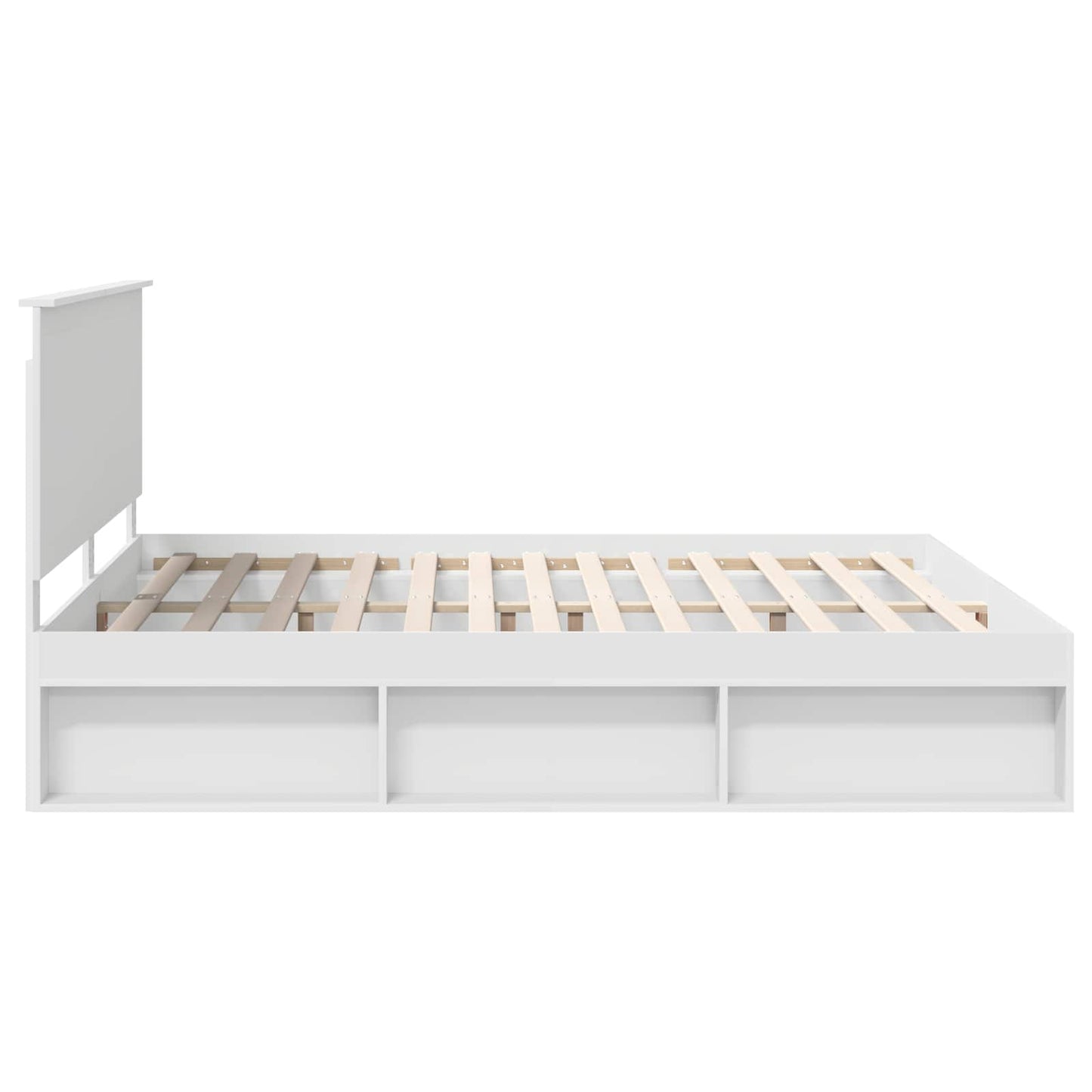 Bedframe met hoofdeinde Wit 180 x 200 cm Massief grenenhout