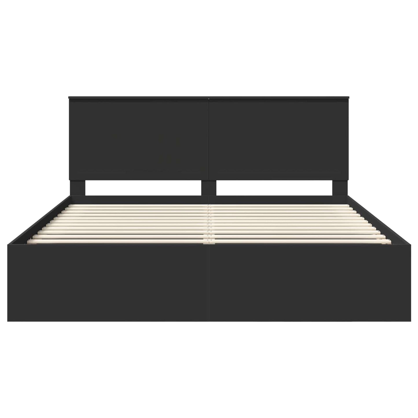 Bedframe met hoofdeinde Zwart 180 x 200 cm Massief grenenhout