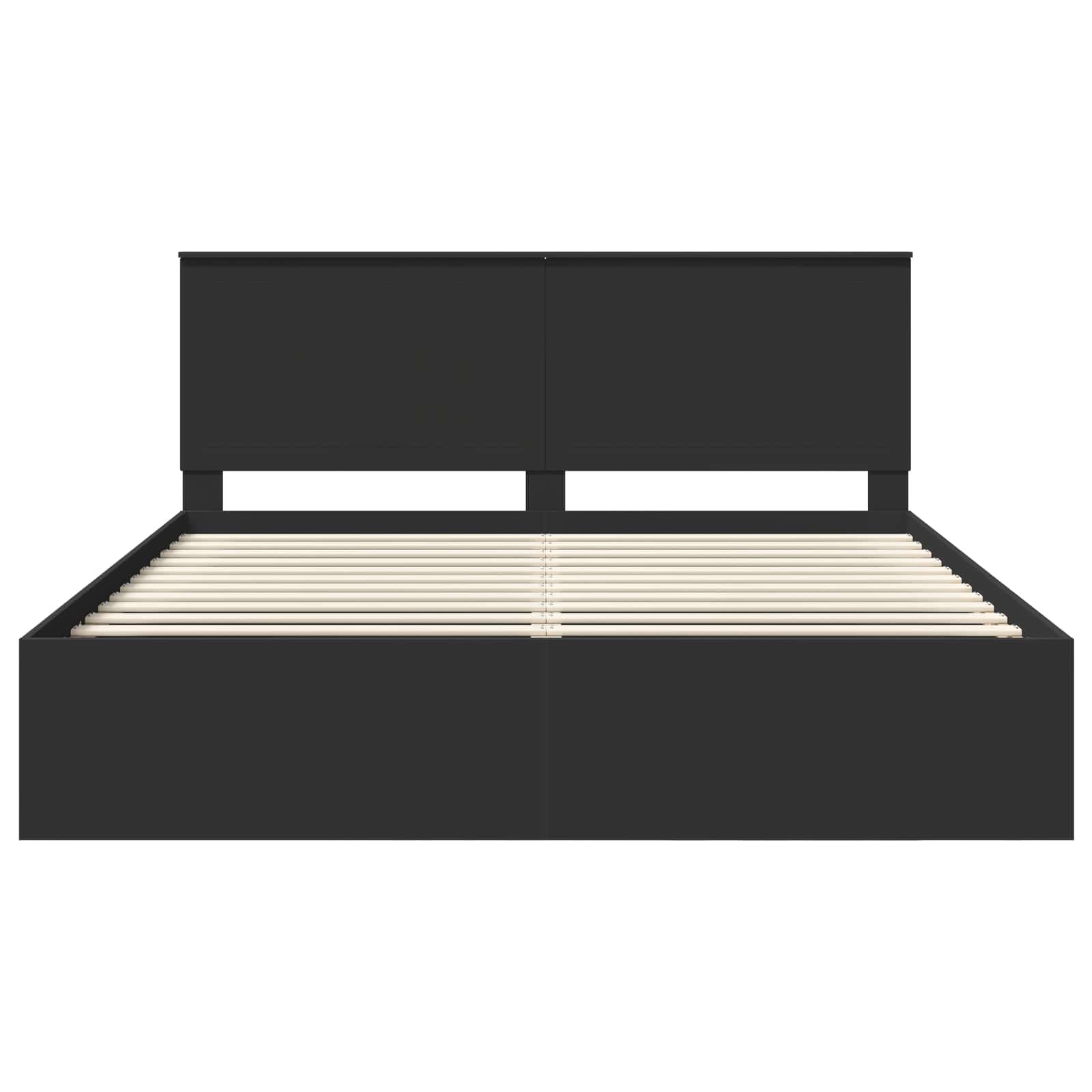 Bedframe met hoofdeinde Zwart 180 x 200 cm Massief grenenhout