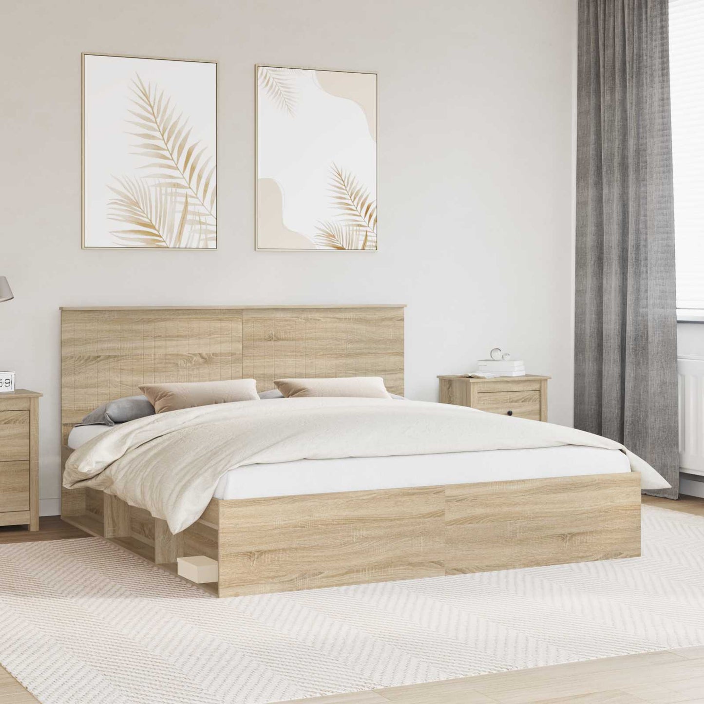 Bedframe met hoofdeinde Sonoma 180 x 200 cm Massief grenenhout