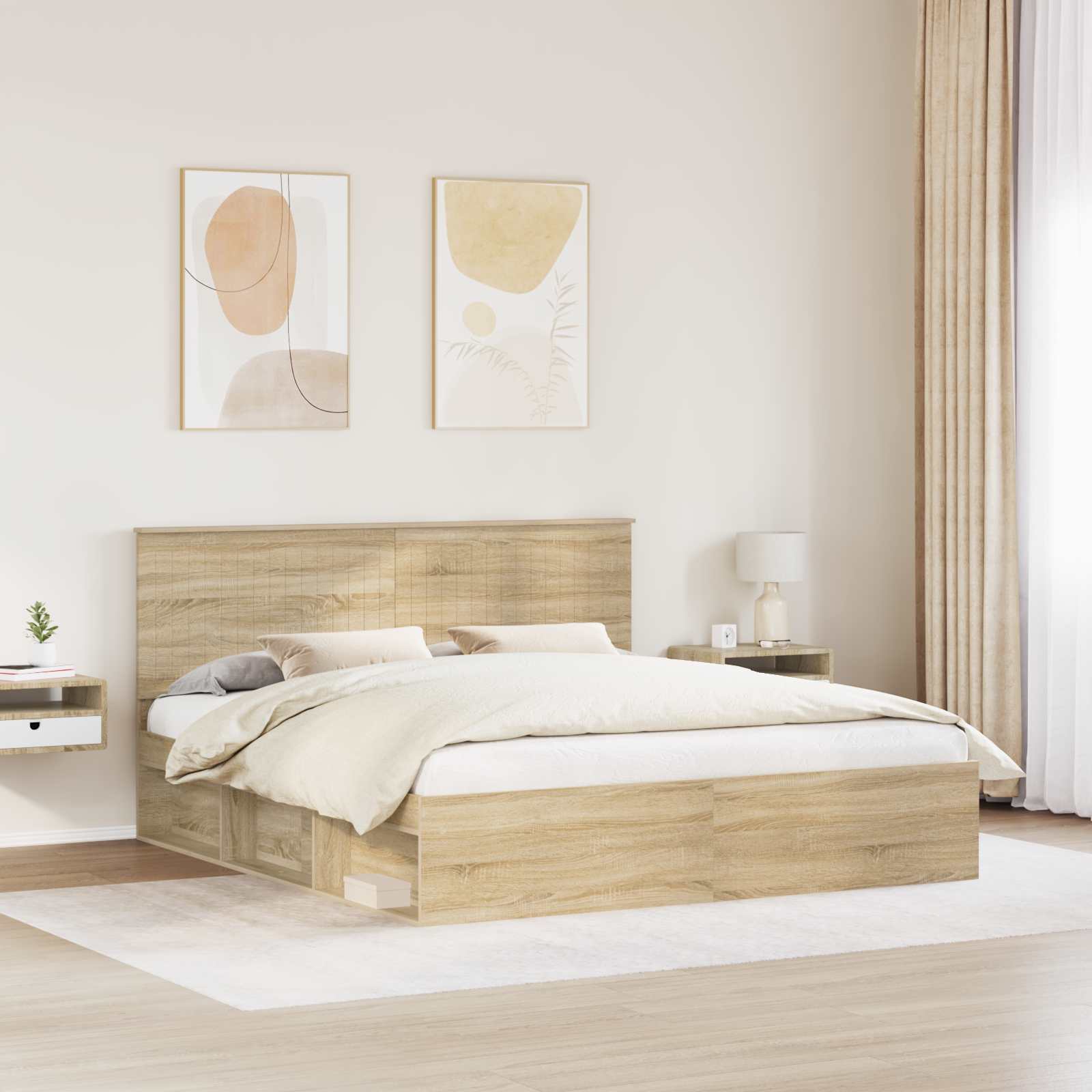 Bedframe met hoofdeinde Sonoma 180 x 200 cm Massief grenenhout