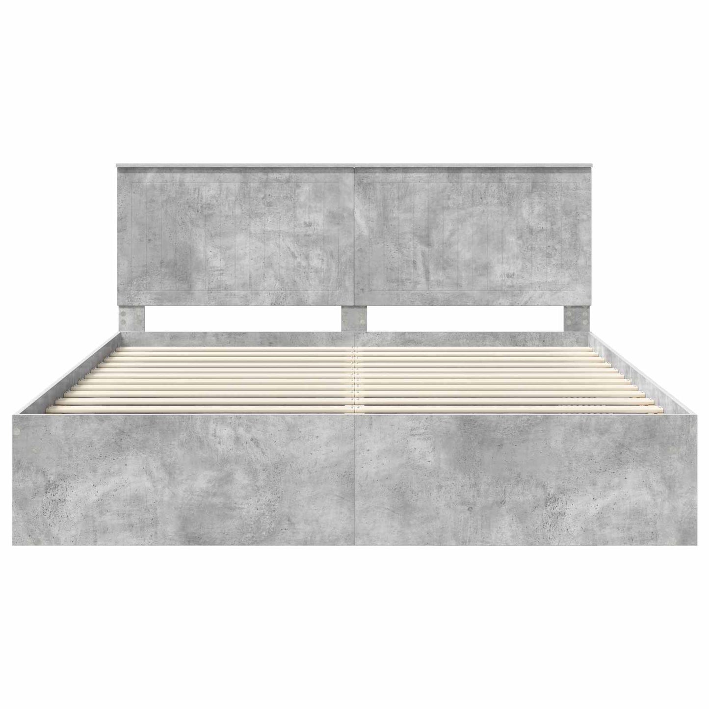 Bedframe met hoofdeinde Beton 180 x 200 cm Massief grenenhout