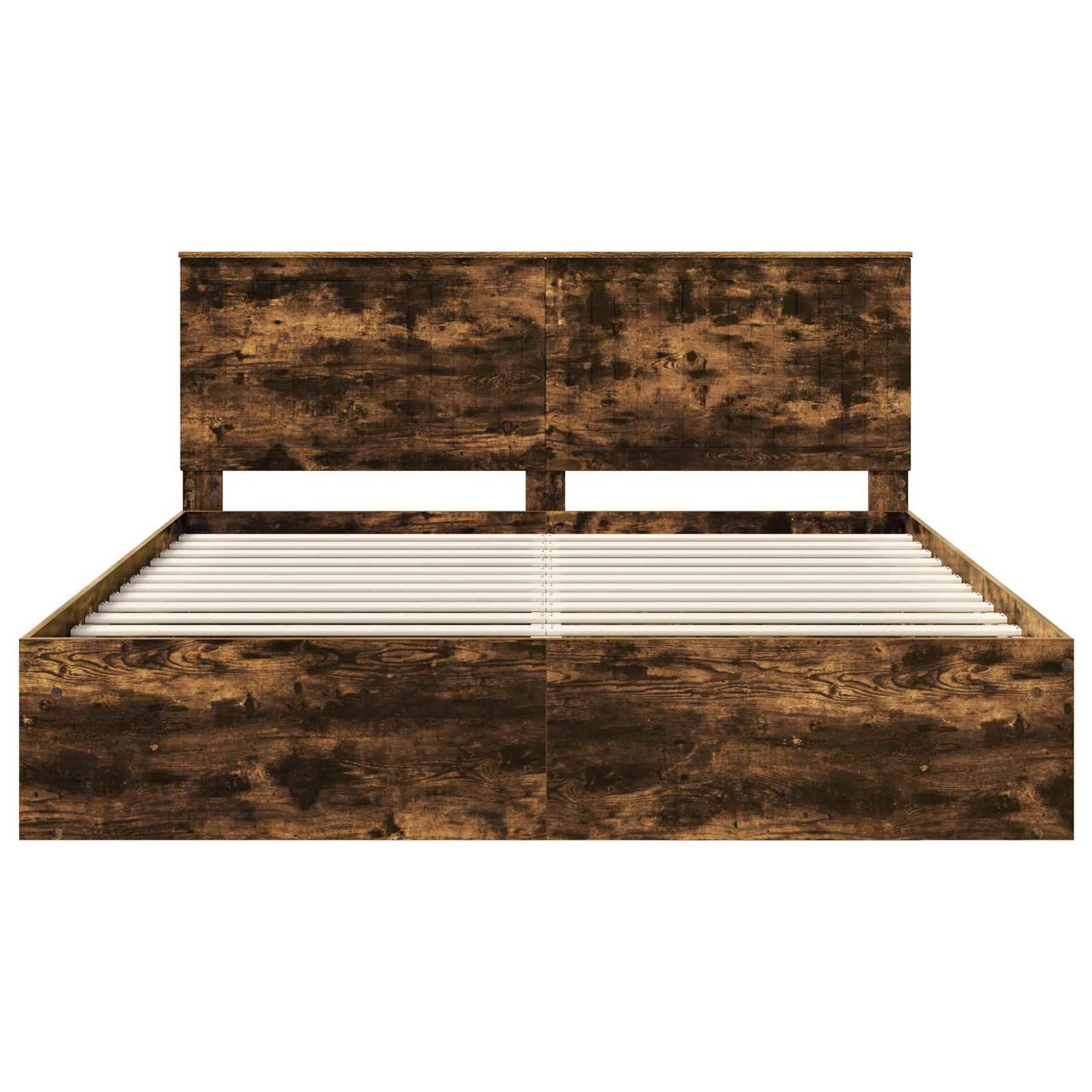 Bedframe Gerookt eiken 180 x 200 cm Massief grenenhout
