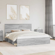 Bedframe 180x200 cm grijs massief grenenhout