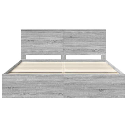 Bedframe Grijs Sonoma 180 x 200 cm Massief grenenhout