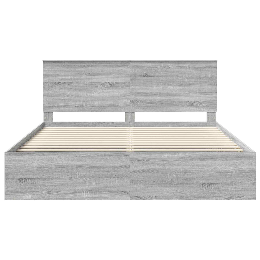 Bedframe Grijs Sonoma 180 x 200 cm Massief grenenhout