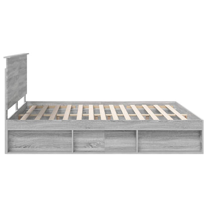 Bedframe Grijs Sonoma 180 x 200 cm Massief grenenhout