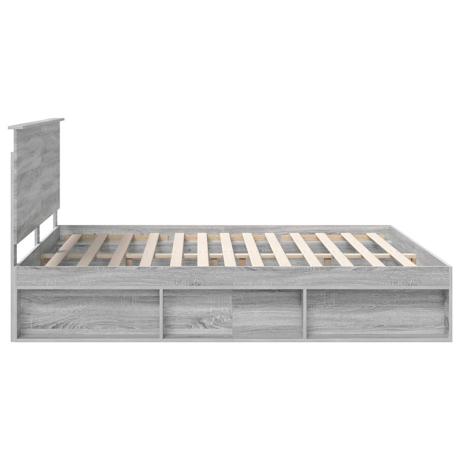 Bedframe Grijs Sonoma 180 x 200 cm Massief grenenhout