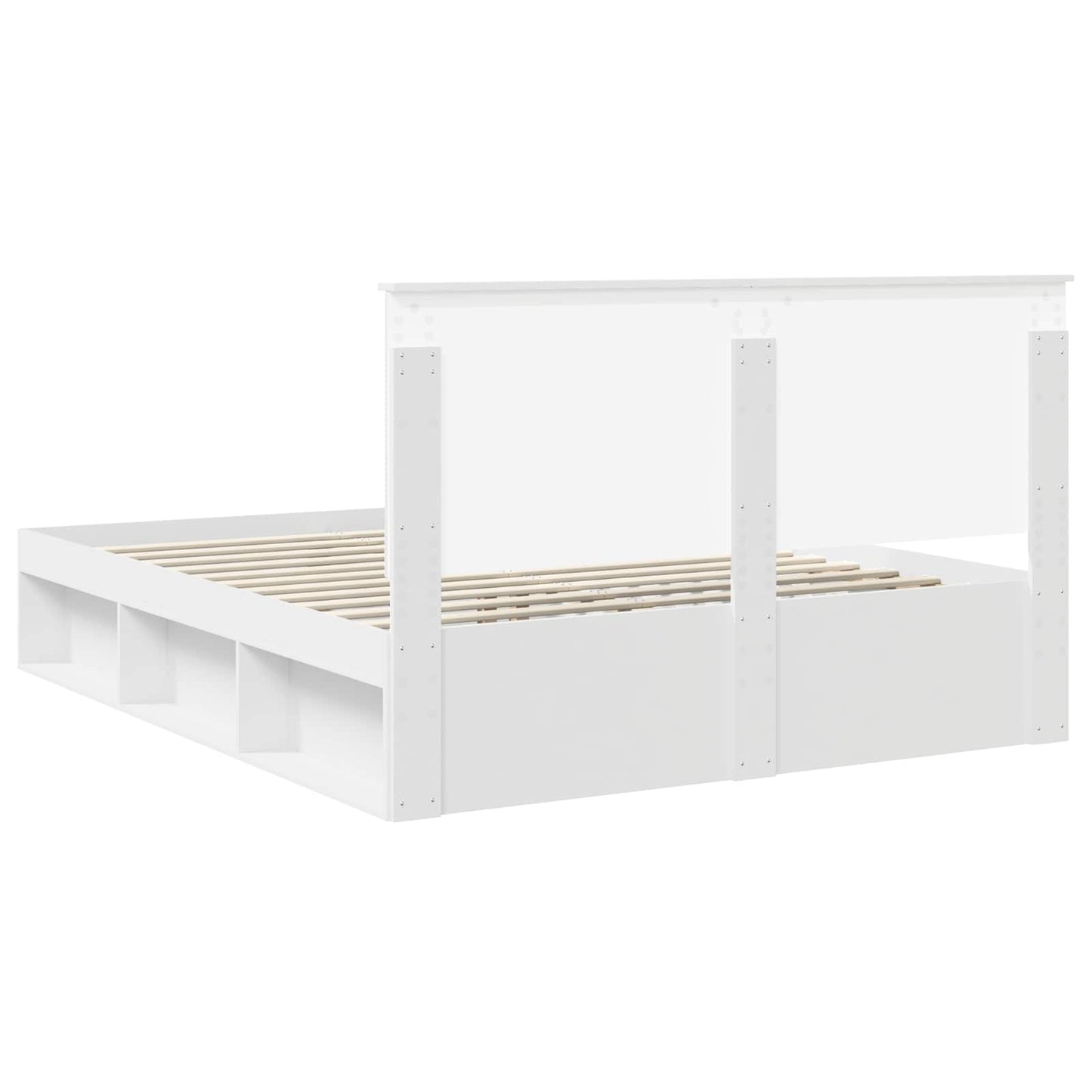Bedframe met hoofdeinde Wit 160 x 200 cm Massief grenenhout