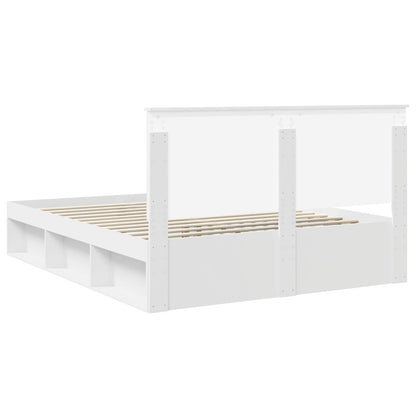 Bedframe met hoofdeinde Wit 160 x 200 cm Massief grenenhout