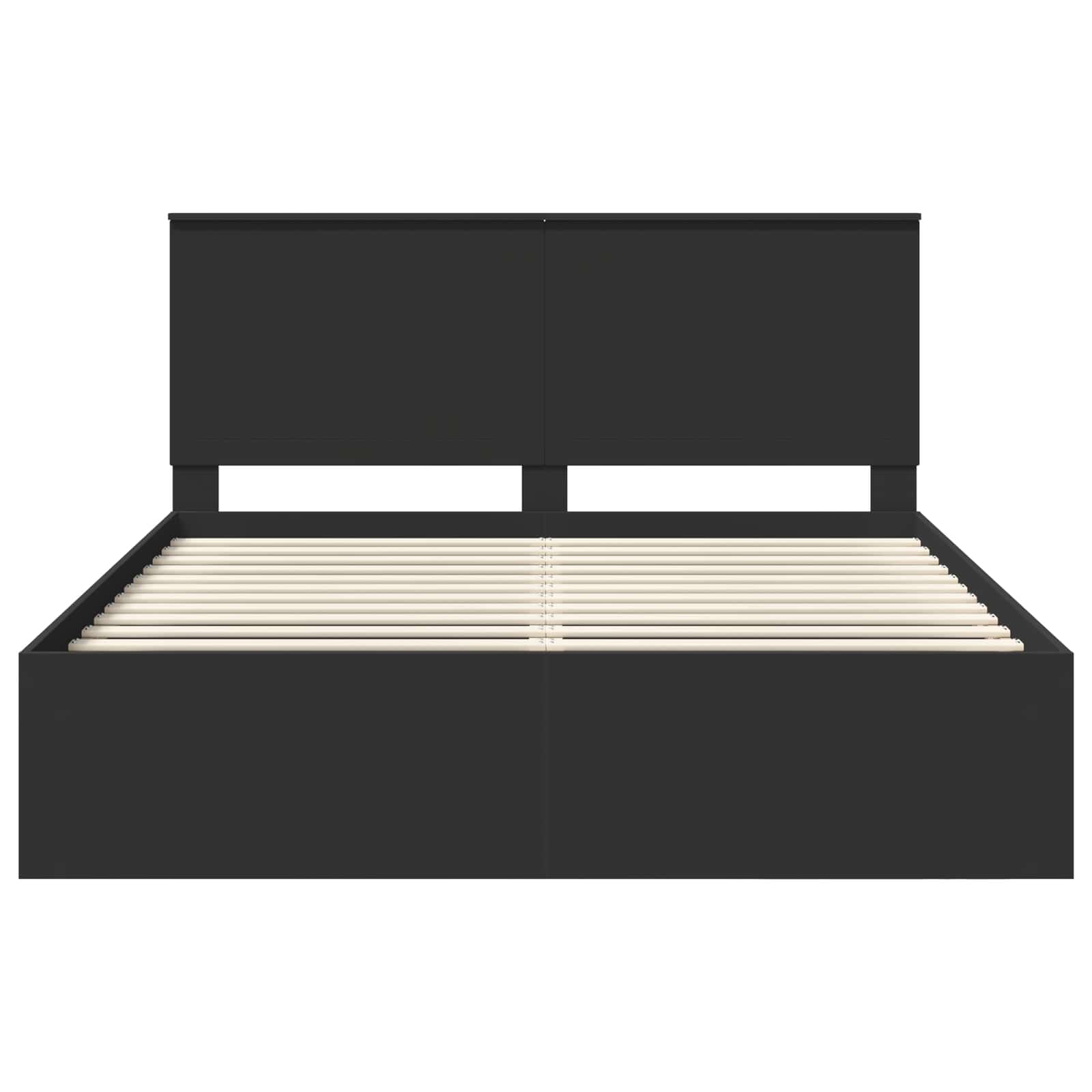 Bedframe met hoofdeinde Zwart 160 x 200 cm Massief grenenhout