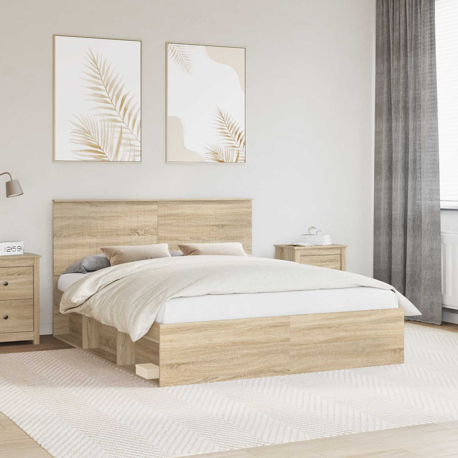 Bedframe met hoofdeinde Sonoma 160 x 200 cm Massief grenenhout