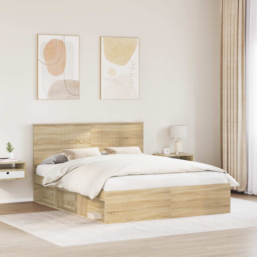 Bedframe met hoofdeinde Sonoma 160 x 200 cm Massief grenenhout