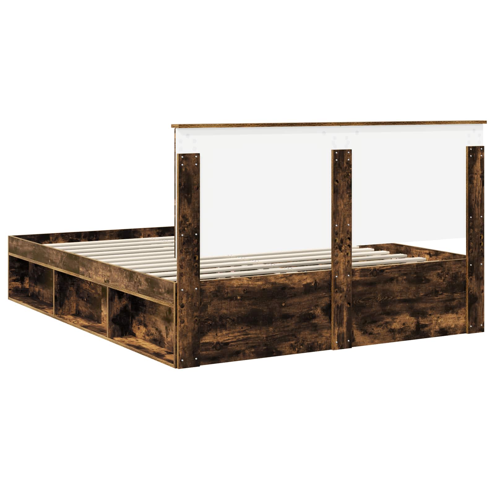 Bedframe Gerookt eiken 160 x 200 cm Massief grenenhout
