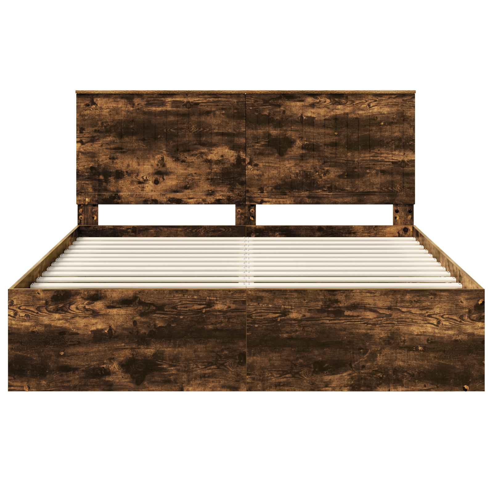 Bedframe Gerookt eiken 160 x 200 cm Massief grenenhout