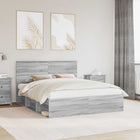 Bedframe 160x200 cm grijs massief grenenhout