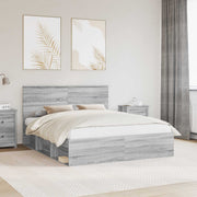 Bedframe 160x200 cm grijs massief grenenhout