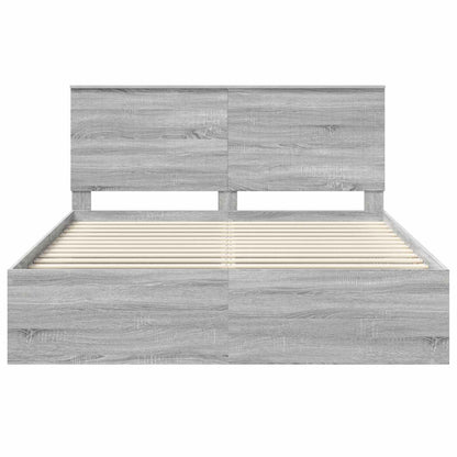 Bedframe Grijs Sonoma 160 x 200 cm Massief grenenhout