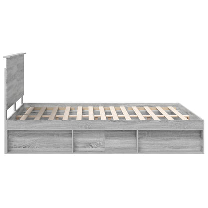 Bedframe Grijs Sonoma 160 x 200 cm Massief grenenhout