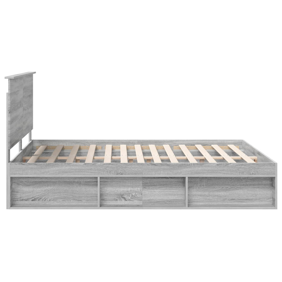 Bedframe Grijs Sonoma 160 x 200 cm Massief grenenhout