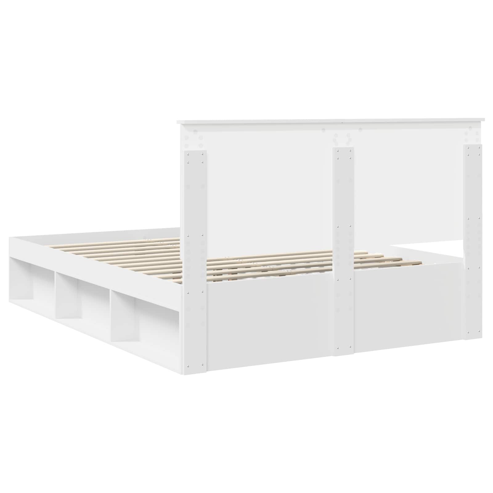 Bedframe met hoofdeinde Wit 150 x 200 cm Massief grenenhout
