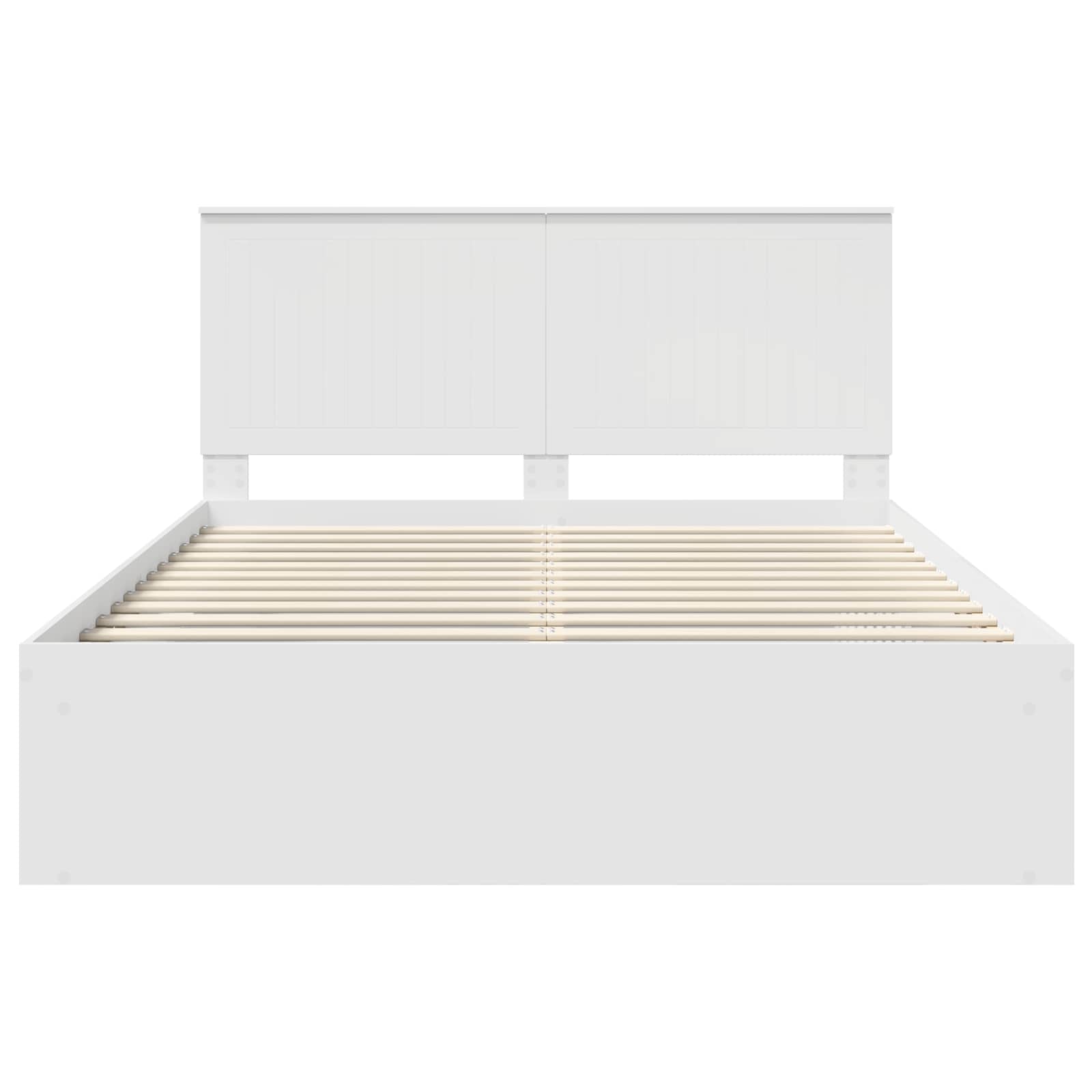 Bedframe met hoofdeinde Wit 150 x 200 cm Massief grenenhout