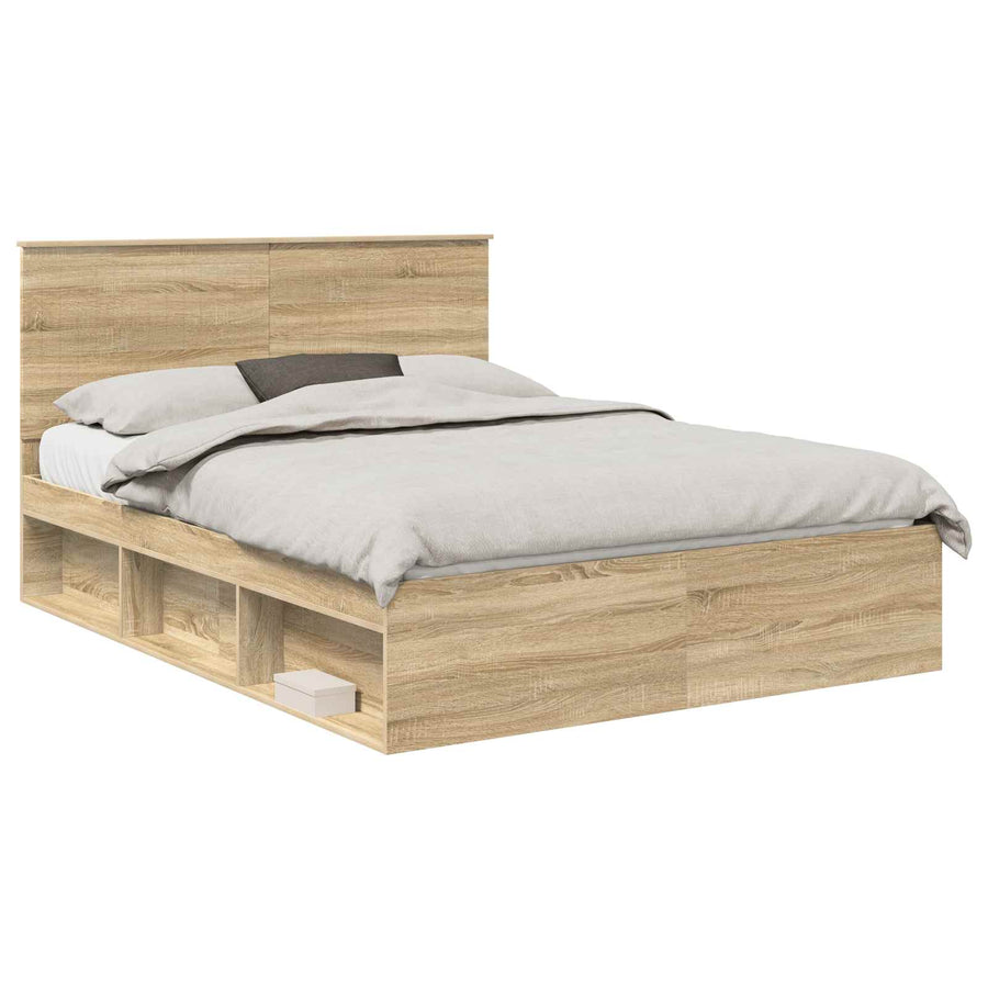Bedframe Sonoma Eiken 150 x 200 cm Massief grenenhout