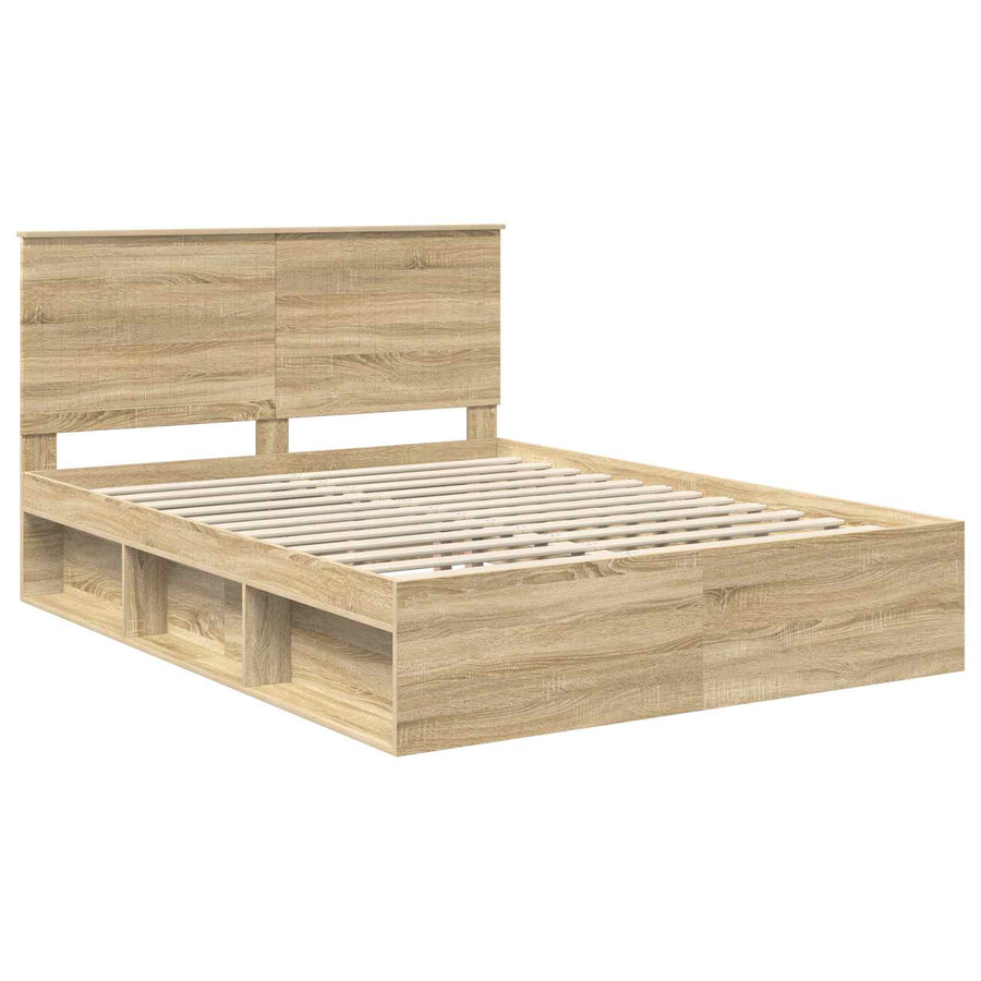Bedframe Sonoma Eiken 150 x 200 cm Massief grenenhout