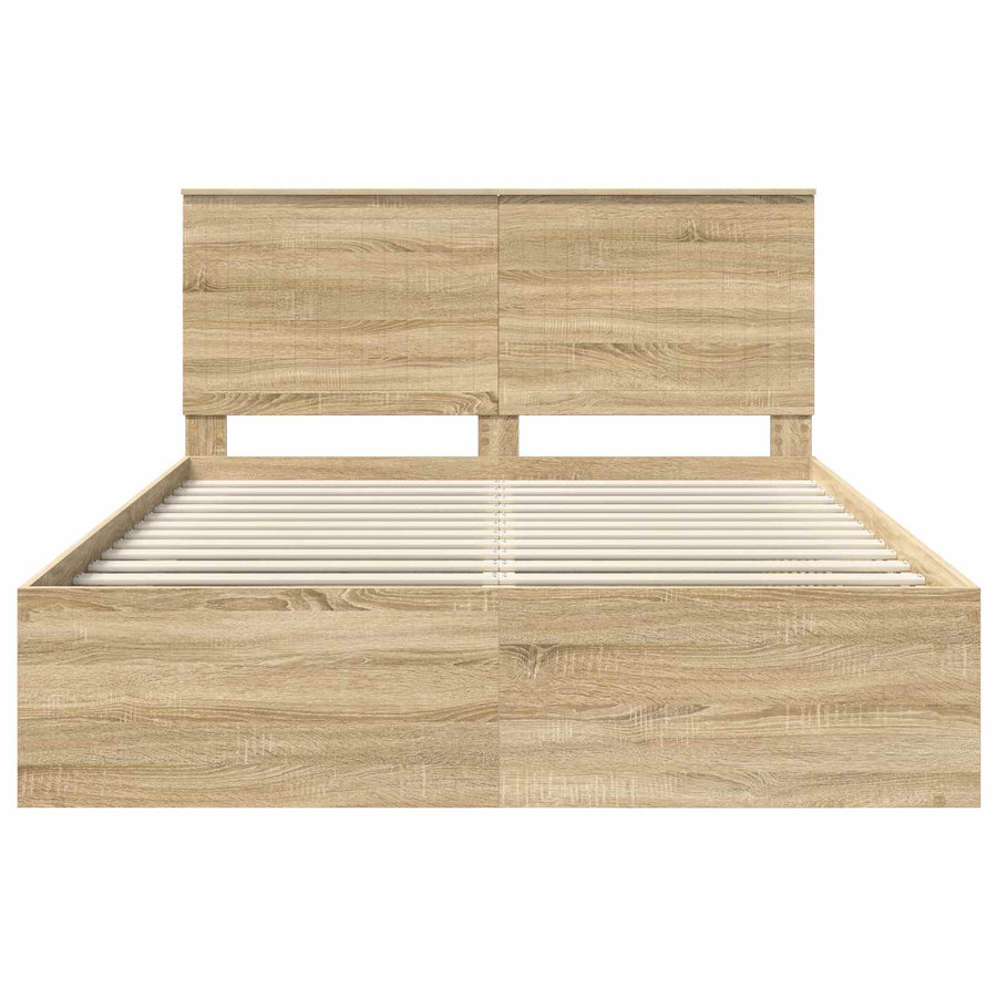 Bedframe Sonoma Eiken 150 x 200 cm Massief grenenhout
