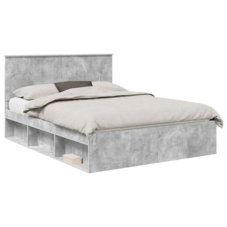 Bedframe Concerte Grijs 150 x 200 cm Massief grenenhout