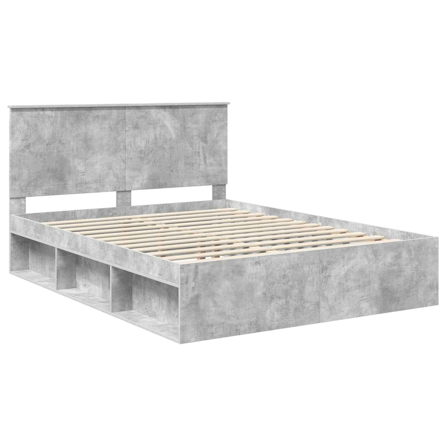 Bedframe Concerte Grijs 150 x 200 cm Massief grenenhout